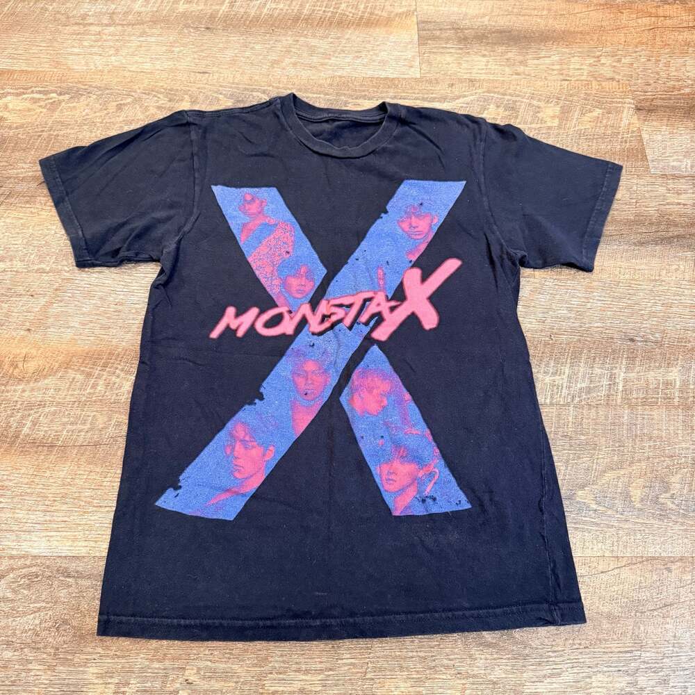 Monsta X Photo X Graphic Band Tee K-Pop Black T-Shirt